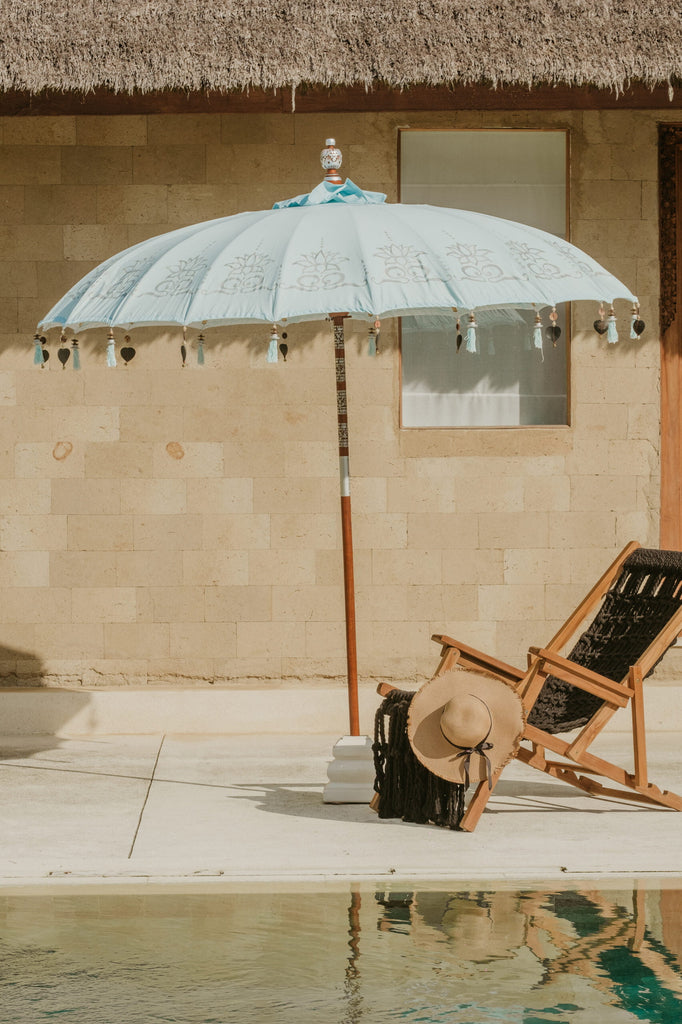 Bali parasol - Mint half zilver - 250cm